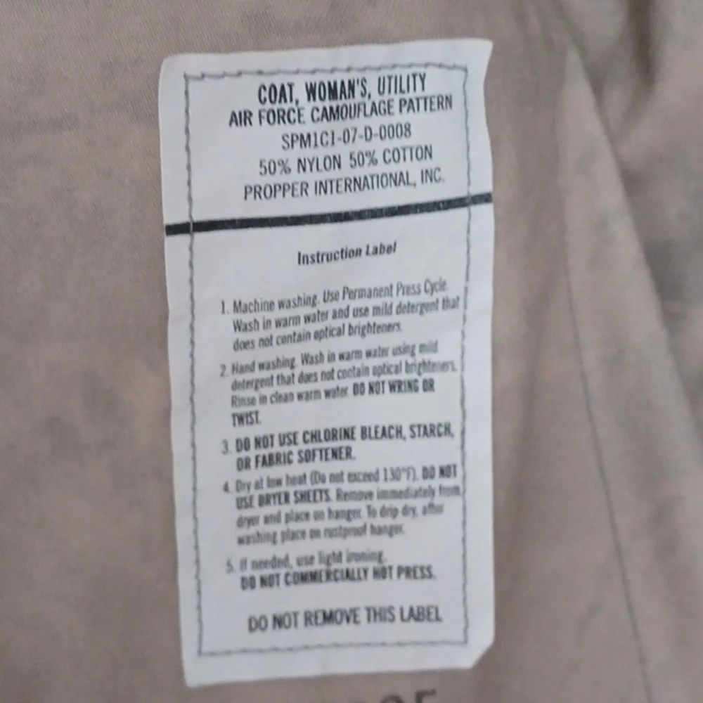 Camouflage utility coat women's size 14